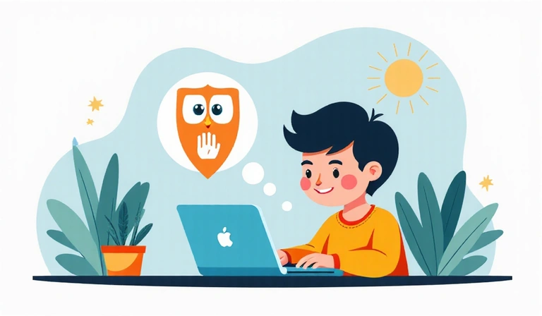 Child-friendly internet safety illustration